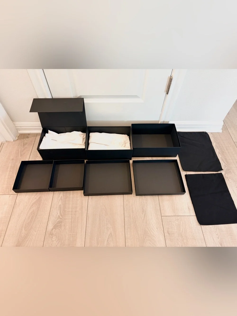 Authentic CHANEL 6 PIECES Bundle 4 Boxes + 2 Small Dust Bags & Accessories